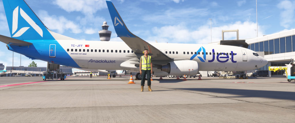 Aircraft on runway at Flight Simulation Showcase event.