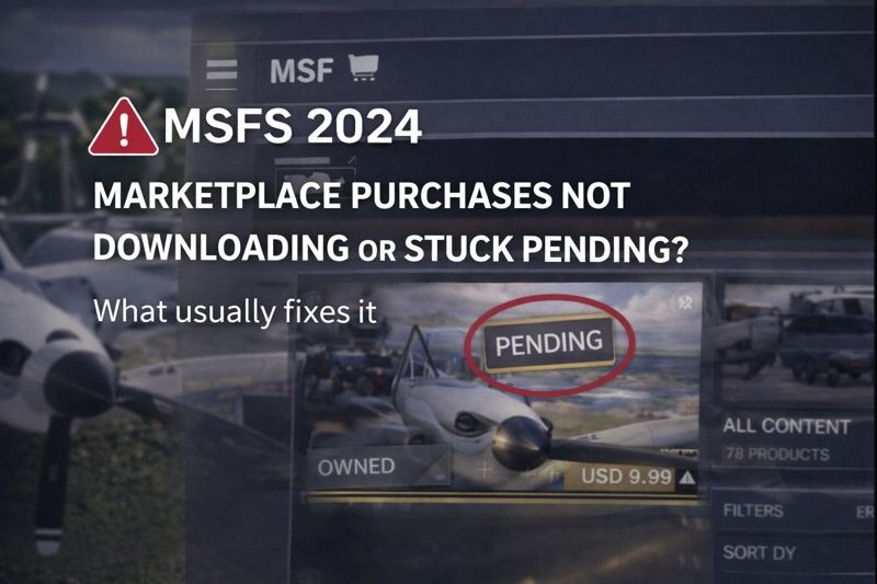 MSFS Marketplace Purchases Not Downloading