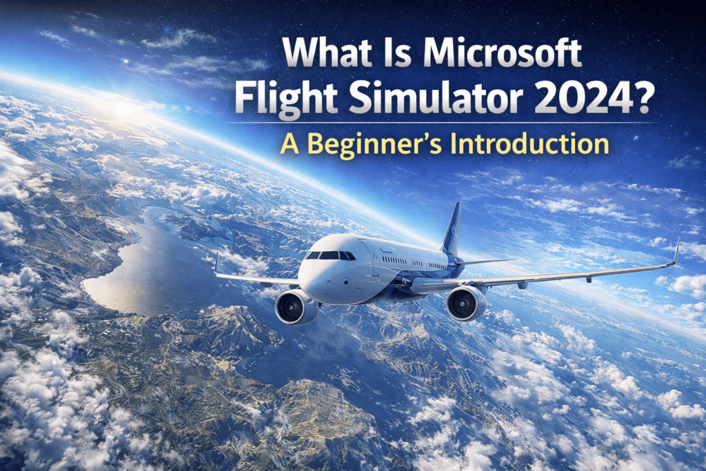 Aircraft flying over realistic scenery in Microsoft Flight Simulator 2024