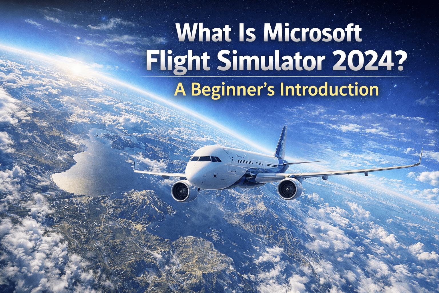 Aircraft flying over realistic scenery in Microsoft Flight Simulator 2024