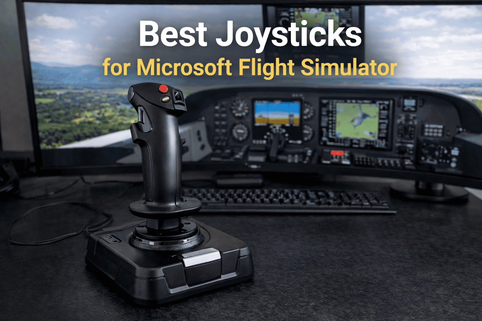 High-quality flight joystick for Microsoft Flight Simulator gameplay.