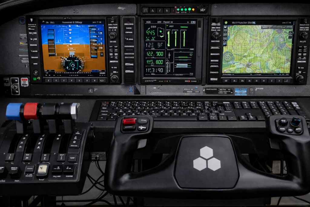 Detailed cockpit avionics setup