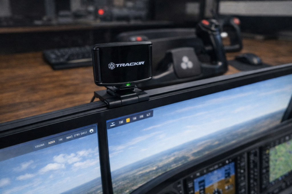 Flight simulator setup with TrackIR system