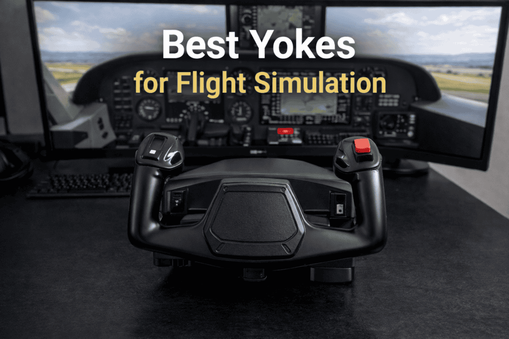 High-quality flight yoke setup for realistic flight simulation experiences.