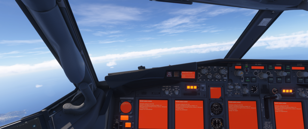 Flight Simulator Cockpit Display WASM RED GLASS