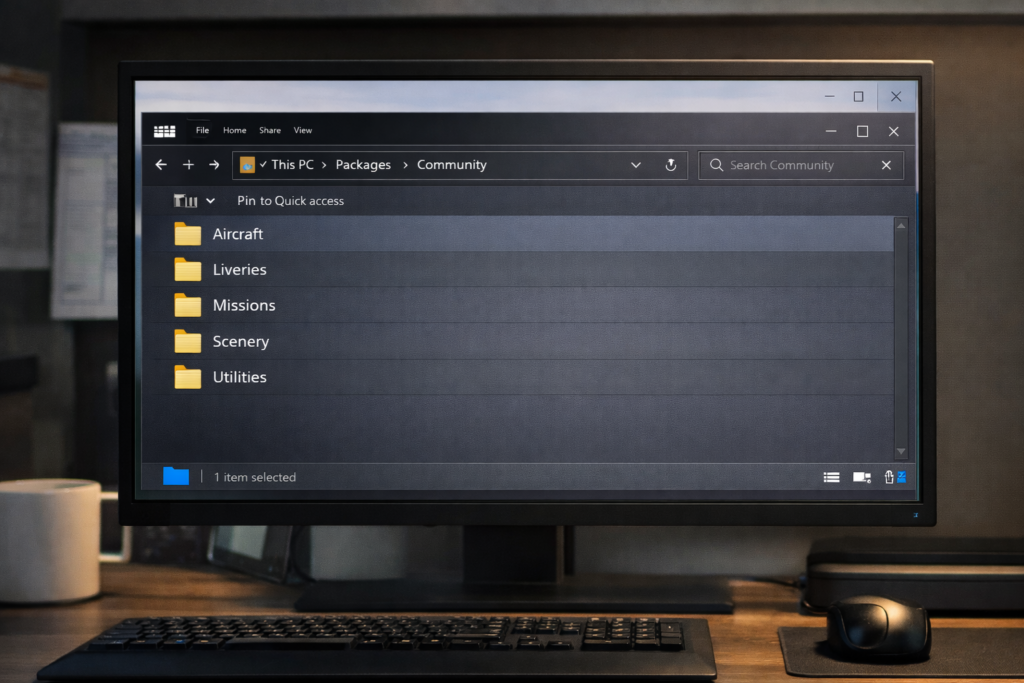 msfs-2024 File Explorer Community folder structure