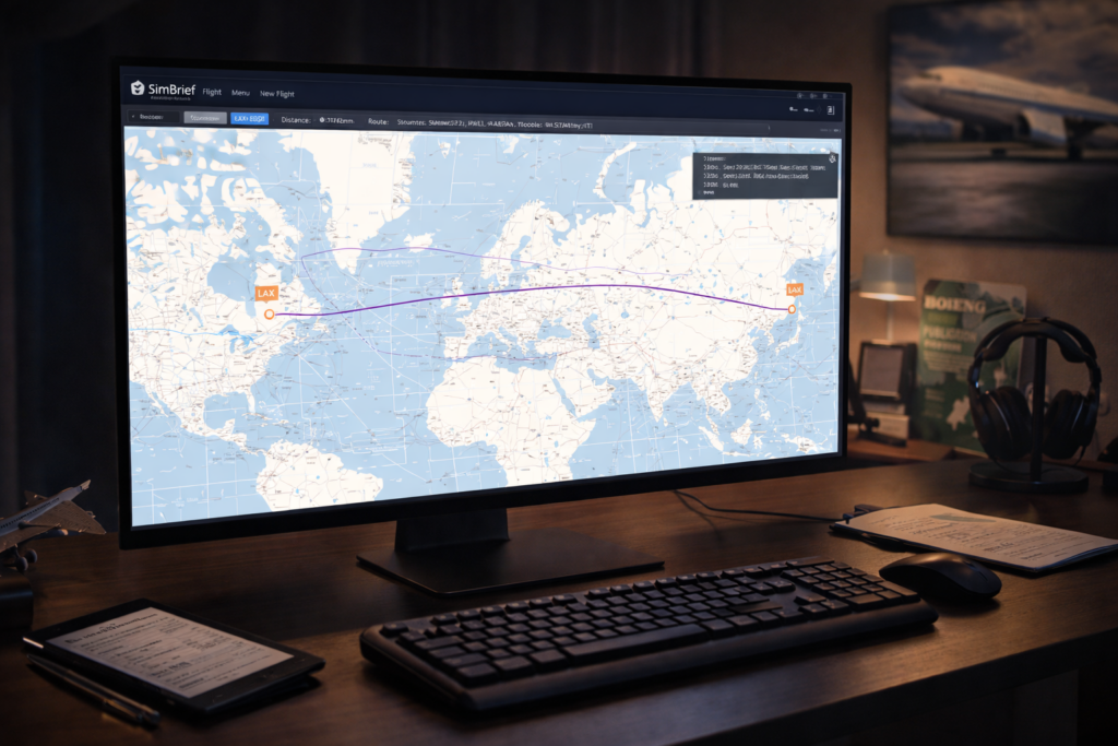 msfs-2024 Flight Simulator SimBrief flight plannin screen