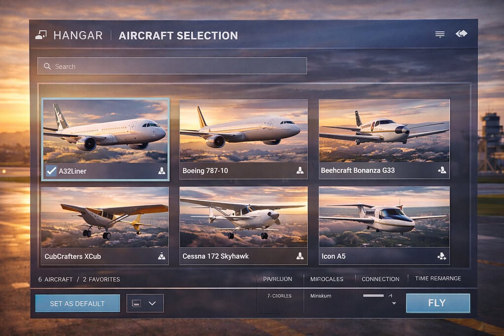 msfs-cabin aircraft selection