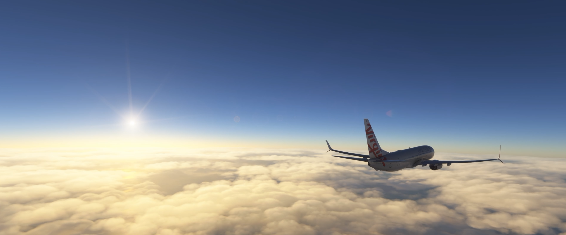 ChasePlane external aircraft screenshot above clouds in Microsoft Flight Simulator 2024